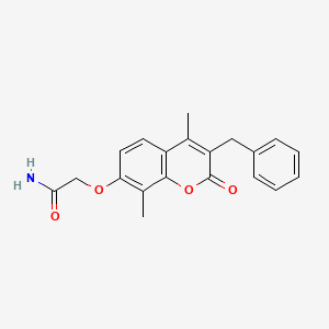 molecular formula C20H19NO4 B5650908 2-[(3-benzyl-4,8-dimethyl-2-oxo-2H-chromen-7-yl)oxy]acetamide 