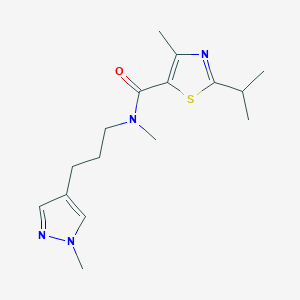 molecular formula C16H24N4OS B5650917 2-isopropyl-N,4-dimethyl-N-[3-(1-methyl-1H-pyrazol-4-yl)propyl]-1,3-thiazole-5-carboxamide 