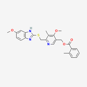 molecular formula C25H25N3O4S B565094 o-Toluoyl-5-hydroxy Omeprazole Sulfide CAS No. 120003-78-3