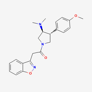 molecular formula C22H25N3O3 B5650987 (3S*,4R*)-1-(1,2-benzisoxazol-3-ylacetyl)-4-(4-methoxyphenyl)-N,N-dimethylpyrrolidin-3-amine 