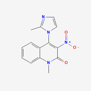 molecular formula C14H12N4O3 B5650988 1-methyl-4-(2-methyl-1H-imidazol-1-yl)-3-nitro-2(1H)-quinolinone 