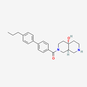 molecular formula C24H30N2O2 B5651002 rel-(4aS,8aS)-2-[(4'-propyl-4-biphenylyl)carbonyl]octahydro-2,7-naphthyridin-4a(2H)-ol hydrochloride 