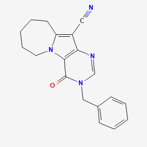 molecular formula C19H18N4O B5651007 3-benzyl-4-oxo-4,6,7,8,9,10-hexahydro-3H-pyrimido[4',5':4,5]pyrrolo[1,2-a]azepine-11-carbonitrile 