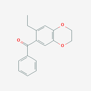 molecular formula C17H16O3 B5651043 (7-ethyl-2,3-dihydro-1,4-benzodioxin-6-yl)(phenyl)methanone 