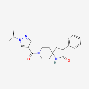molecular formula C21H26N4O2 B5651066 8-[(1-isopropyl-1H-pyrazol-4-yl)carbonyl]-3-phenyl-1,8-diazaspiro[4.5]decan-2-one 