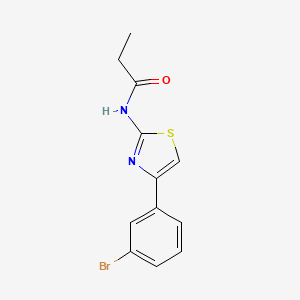 molecular formula C12H11BrN2OS B5651068 N-[4-(3-bromophenyl)-1,3-thiazol-2-yl]propanamide 