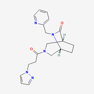 (1S*,5R*)-3-[3-(1H-pyrazol-1-yl)propanoyl]-6-(pyridin-2-ylmethyl)-3,6-diazabicyclo[3.2.2]nonan-7-one