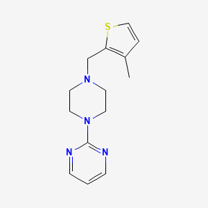 molecular formula C14H18N4S B5651092 2-{4-[(3-methyl-2-thienyl)methyl]-1-piperazinyl}pyrimidine 