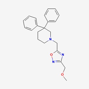 molecular formula C22H25N3O2 B5651106 1-{[3-(methoxymethyl)-1,2,4-oxadiazol-5-yl]methyl}-3,3-diphenylpiperidine 