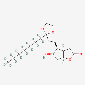 molecular formula C19H32O5 B565111 (3aR,4R,5R,6aS)-4-[3-(Ethyleneketal)decanyl]hexahydro-5-hydroxy-2H-cyclopenta[b]furan-2-one-d15 CAS No. 1217783-38-4