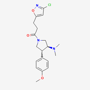 molecular formula C19H24ClN3O3 B5651114 (3S*,4R*)-1-[3-(3-chloroisoxazol-5-yl)propanoyl]-4-(4-methoxyphenyl)-N,N-dimethylpyrrolidin-3-amine 