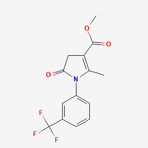 molecular formula C14H12F3NO3 B5651121 methyl 2-methyl-5-oxo-1-[3-(trifluoromethyl)phenyl]-4,5-dihydro-1H-pyrrole-3-carboxylate 