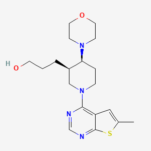 molecular formula C19H28N4O2S B5651129 3-[(3R*,4S*)-1-(6-methylthieno[2,3-d]pyrimidin-4-yl)-4-morpholin-4-ylpiperidin-3-yl]propan-1-ol 