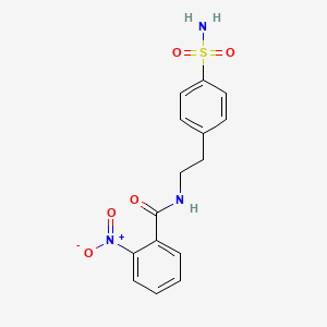 molecular formula C15H15N3O5S B5651144 N-{2-[4-(aminosulfonyl)phenyl]ethyl}-2-nitrobenzamide 