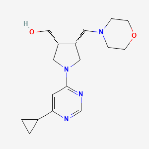 molecular formula C17H26N4O2 B5651164 [(3R*,4R*)-1-(6-cyclopropyl-4-pyrimidinyl)-4-(4-morpholinylmethyl)-3-pyrrolidinyl]methanol 