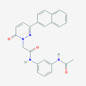 molecular formula C24H20N4O3 B5651185 N-[3-(acetylamino)phenyl]-2-[3-(2-naphthyl)-6-oxo-1(6H)-pyridazinyl]acetamide 