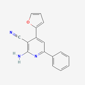 molecular formula C16H11N3O B5651197 2-amino-4-(2-furyl)-6-phenylnicotinonitrile 