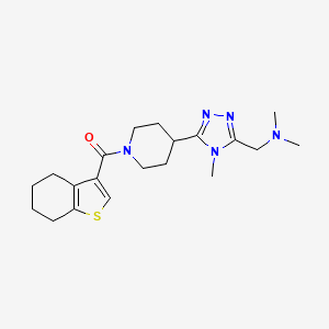 molecular formula C20H29N5OS B5651202 N,N-dimethyl-1-{4-methyl-5-[1-(4,5,6,7-tetrahydro-1-benzothien-3-ylcarbonyl)piperidin-4-yl]-4H-1,2,4-triazol-3-yl}methanamine 