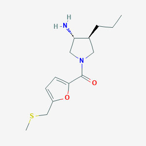 molecular formula C14H22N2O2S B5651210 (3R*,4S*)-1-{5-[(methylthio)methyl]-2-furoyl}-4-propylpyrrolidin-3-amine 