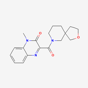 molecular formula C18H21N3O3 B5651218 1-methyl-3-(2-oxa-7-azaspiro[4.5]dec-7-ylcarbonyl)quinoxalin-2(1H)-one 