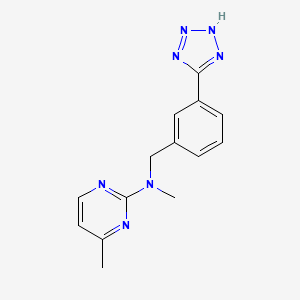 molecular formula C14H15N7 B5651226 N,4-dimethyl-N-[3-(1H-tetrazol-5-yl)benzyl]pyrimidin-2-amine 