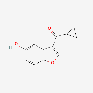 molecular formula C12H10O3 B5651239 cyclopropyl(5-hydroxy-1-benzofuran-3-yl)methanone 