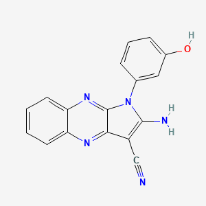 molecular formula C17H11N5O B5651241 2-amino-1-(3-hydroxyphenyl)-1H-pyrrolo[2,3-b]quinoxaline-3-carbonitrile 