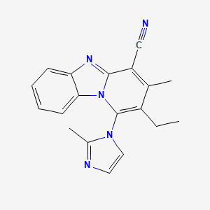 molecular formula C19H17N5 B5651246 2-ethyl-3-methyl-1-(2-methyl-1H-imidazol-1-yl)pyrido[1,2-a]benzimidazole-4-carbonitrile 