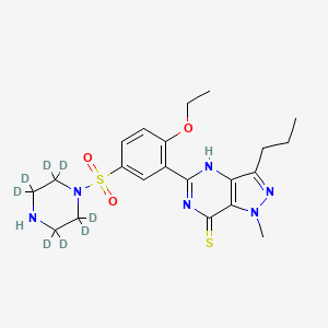 molecular formula C21H28N6O3S2 B565125 Desmethyl Thiosildenafil-d8 CAS No. 1215321-44-0