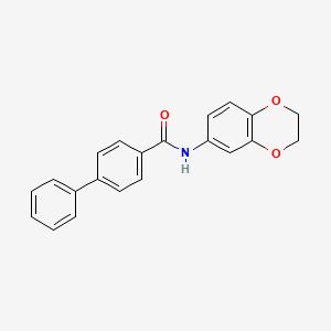molecular formula C21H17NO3 B5651259 N-(2,3-dihydro-1,4-benzodioxin-6-yl)-4-biphenylcarboxamide 