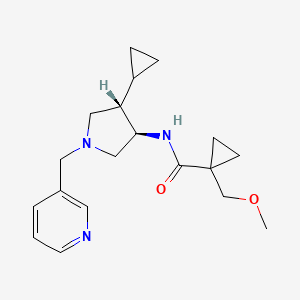molecular formula C19H27N3O2 B5651278 N-[rel-(3R,4S)-4-cyclopropyl-1-(3-pyridinylmethyl)-3-pyrrolidinyl]-1-(methoxymethyl)cyclopropanecarboxamide dihydrochloride 