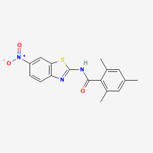 molecular formula C17H15N3O3S B5651304 2,4,6-trimethyl-N-(6-nitro-1,3-benzothiazol-2-yl)benzamide 