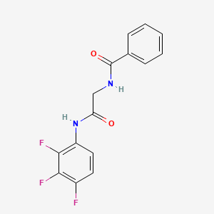 molecular formula C15H11F3N2O2 B5651338 N-{2-oxo-2-[(2,3,4-trifluorophenyl)amino]ethyl}benzamide 