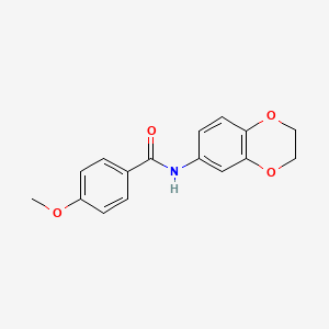 molecular formula C16H15NO4 B5651341 N-(2,3-二氢-1,4-苯并二氧杂环-6-基)-4-甲氧基苯甲酰胺 