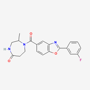 1-{[2-(3-fluorophenyl)-1,3-benzoxazol-5-yl]carbonyl}-2-methyl-1,4-diazepan-5-one