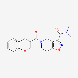 molecular formula C19H21N3O4 B5651357 5-(3,4-dihydro-2H-chromen-3-ylcarbonyl)-N,N-dimethyl-4,5,6,7-tetrahydroisoxazolo[4,5-c]pyridine-3-carboxamide 