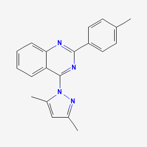 molecular formula C20H18N4 B5651375 4-(3,5-dimethyl-1H-pyrazol-1-yl)-2-(4-methylphenyl)quinazoline 