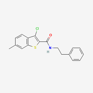 3-chloro-6-methyl-N-(2-phenylethyl)-1-benzothiophene-2-carboxamide