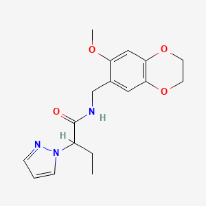 N-[(7-methoxy-2,3-dihydro-1,4-benzodioxin-6-yl)methyl]-2-(1H-pyrazol-1-yl)butanamide