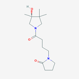 molecular formula C15H26N2O3 B5651395 1-{4-[(3R)-3-hydroxy-3,4,4-trimethyl-1-pyrrolidinyl]-4-oxobutyl}-2-pyrrolidinone 