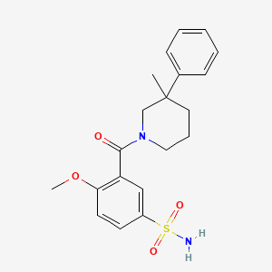 molecular formula C20H24N2O4S B5651401 4-methoxy-3-[(3-methyl-3-phenylpiperidin-1-yl)carbonyl]benzenesulfonamide 