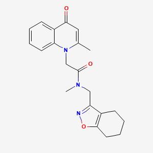 molecular formula C21H23N3O3 B5651448 N-methyl-2-(2-methyl-4-oxoquinolin-1(4H)-yl)-N-(4,5,6,7-tetrahydro-1,2-benzisoxazol-3-ylmethyl)acetamide 