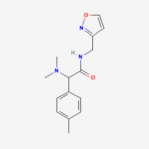 molecular formula C15H19N3O2 B5651470 2-(dimethylamino)-N-(3-isoxazolylmethyl)-2-(4-methylphenyl)acetamide 