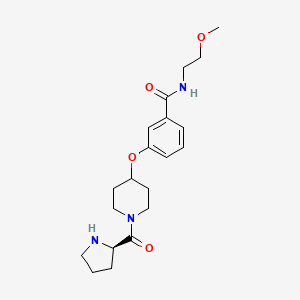 molecular formula C20H29N3O4 B5651477 N-(2-methoxyethyl)-3-[(1-D-prolyl-4-piperidinyl)oxy]benzamide hydrochloride 