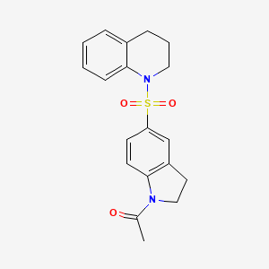 molecular formula C19H20N2O3S B5651482 1-[(1-acetyl-2,3-dihydro-1H-indol-5-yl)sulfonyl]-1,2,3,4-tetrahydroquinoline 