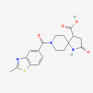 molecular formula C18H19N3O4S B5651513 8-[(2-methyl-1,3-benzothiazol-5-yl)carbonyl]-2-oxo-1,8-diazaspiro[4.5]decane-4-carboxylic acid 