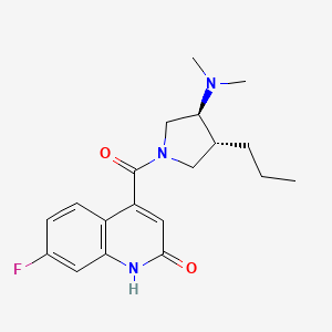 molecular formula C19H24FN3O2 B5651527 4-{[(3S*,4R*)-3-(dimethylamino)-4-propylpyrrolidin-1-yl]carbonyl}-7-fluoroquinolin-2(1H)-one 