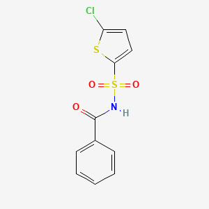 molecular formula C11H8ClNO3S2 B5651534 N-[(5-chloro-2-thienyl)sulfonyl]benzamide 