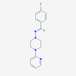 molecular formula C16H17FN4 B5651567 N-(4-fluorobenzylidene)-4-(2-pyridinyl)-1-piperazinamine 
