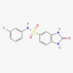 molecular formula C13H10FN3O3S B5651570 N-(3-fluorophenyl)-2-oxo-2,3-dihydro-1H-benzimidazole-5-sulfonamide 